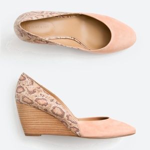 VIOLET & RED Palace Mixed Material Wedge 7.5